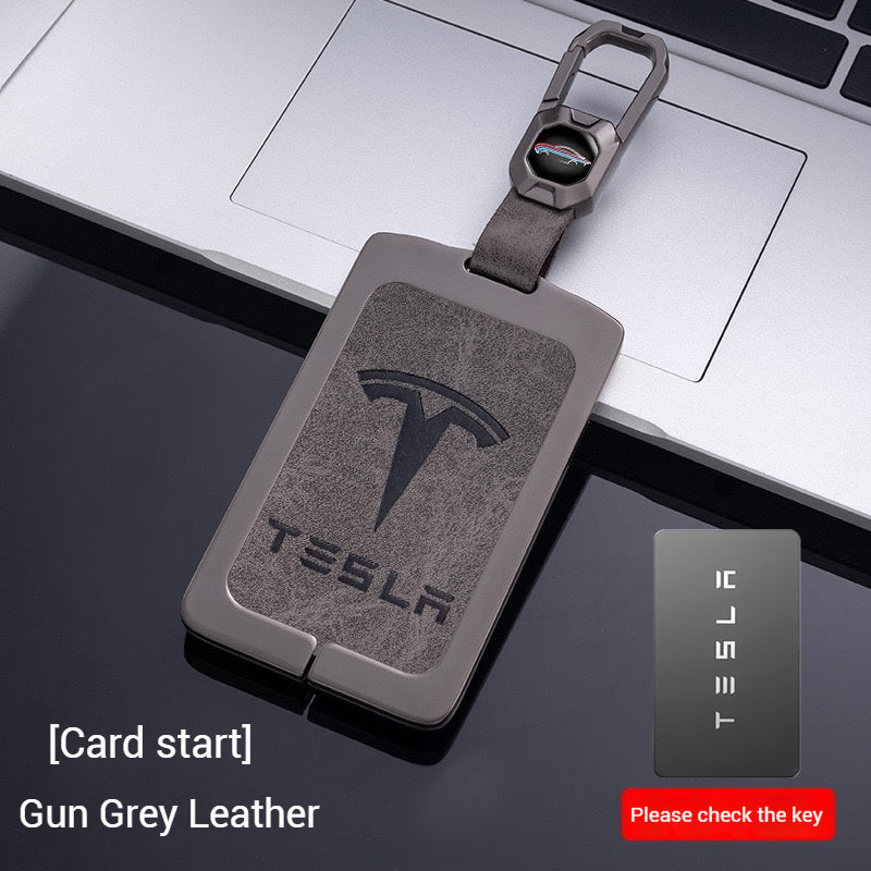 Chargez l&#39;image dans la visionneuse de la galerie, Tesla Metal + PU Leather Smart Key Card Case for Model 3, S, Y, X
