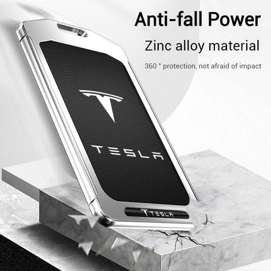 Tesla Alloy-Framed Leather Card Key Case for Model 3 & Model Y