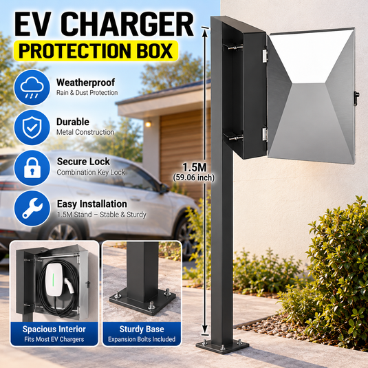 Universal EV Charging Protection Box – Free Standing Weatherproof Metal Enclosure for Electric Vehicle Chargers - Polar Tech Australia