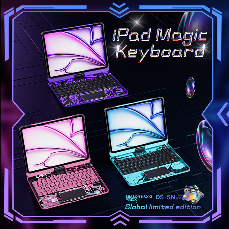 Cargue la imagen en el visor de la galería, Apple iPad Air 4/5 10.9&#39;&#39; 4/5th Gen (2020/2022) - 180 Degree Rotation Magic Cyberpunk Style Transparent Keyboard Case - i-Station Mobile Phone &amp; Electronic Device Repair and Accessories
