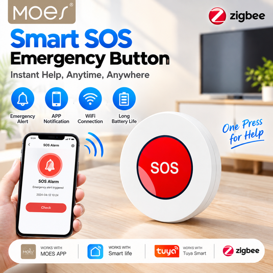 MOES Tuya Battery Powered Wireless SOS Emergency Help Push Button