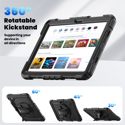 [Built-in 360° Rotating Hand Strap & Stand] Lenovo Idea Tab 11” 2025 (TB336FU/TB336ZU) Shockproof With Screen Protector Pencil Holder Heavy Duty Series Case - i-Station Mobile Phone & Electronic Device Repair and Accessories