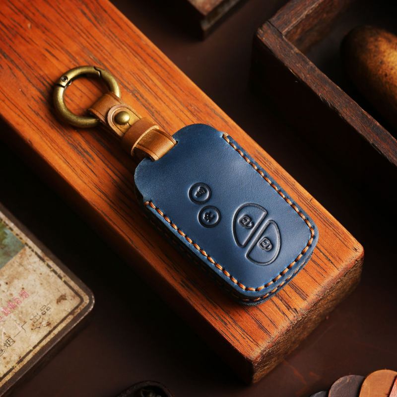 Cargue la imagen en el visor de la galería, Lexus Handcrafted Genuine Leather Car Key Fob Case Cover For RX270, ES240, LX570
