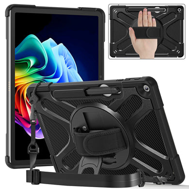 Microsoft Surface Pro 12 (2025) - Heavy Duty 360 Degree Rotate Stand Hand Strap Case With Shoulder Strap