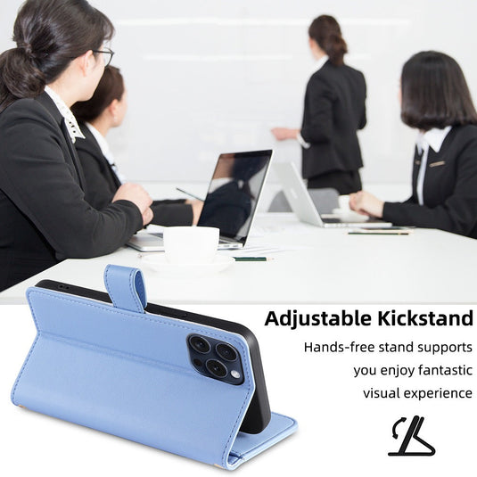 [With Card Slot] Apple iPhone 16/E/Plus/Pro/Max - Multi-Function Flip Leather Zipper Wallet Case With Wrist & Shoulder Strap