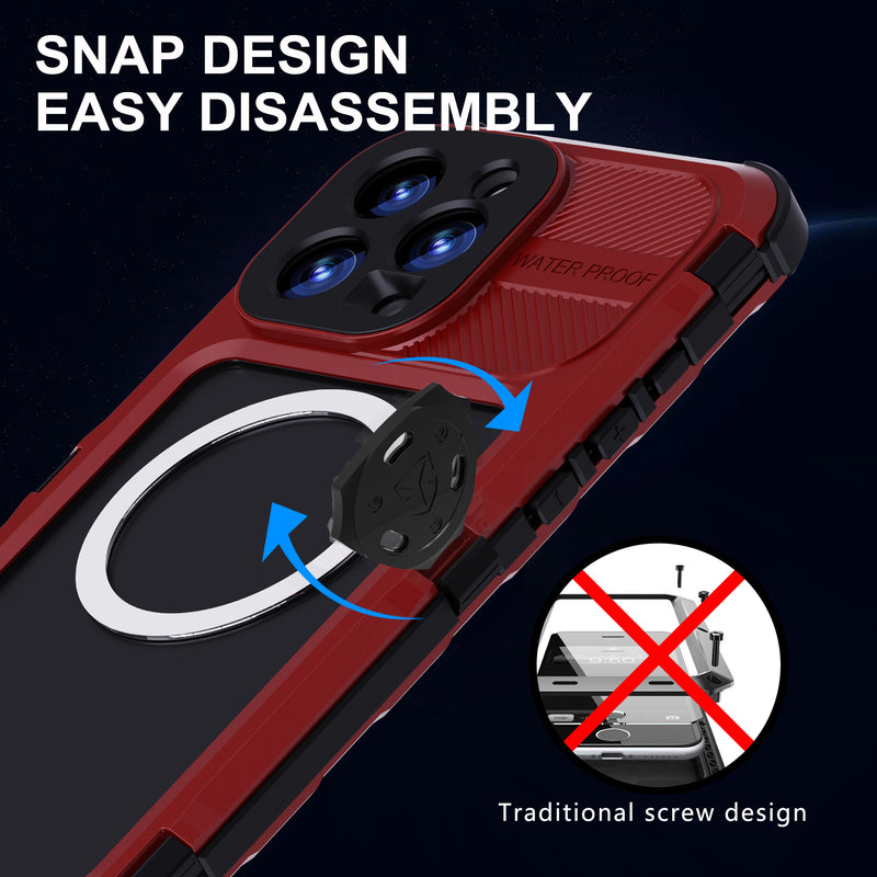 Cargue la imagen en el visor de la galería, [M Series][Magsafe Compatible] Apple iPhone 14 / 14 Plus / 14 Pro / 14 Pro Max - Redpepper Metal Heavy Duty Waterproof Magnetic Silicone Phone Case With Lanyard - Polar Tech Australia
