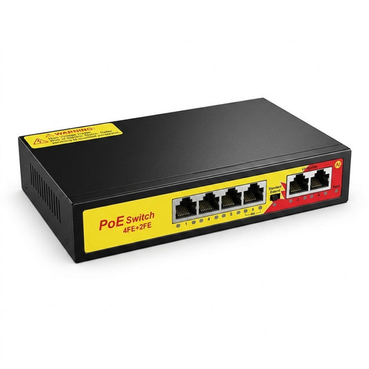 [JYY-1024MN] 6-Port Fast Ethernet PoE Switch (4 PoE Ports + 2 Uplink Ports)