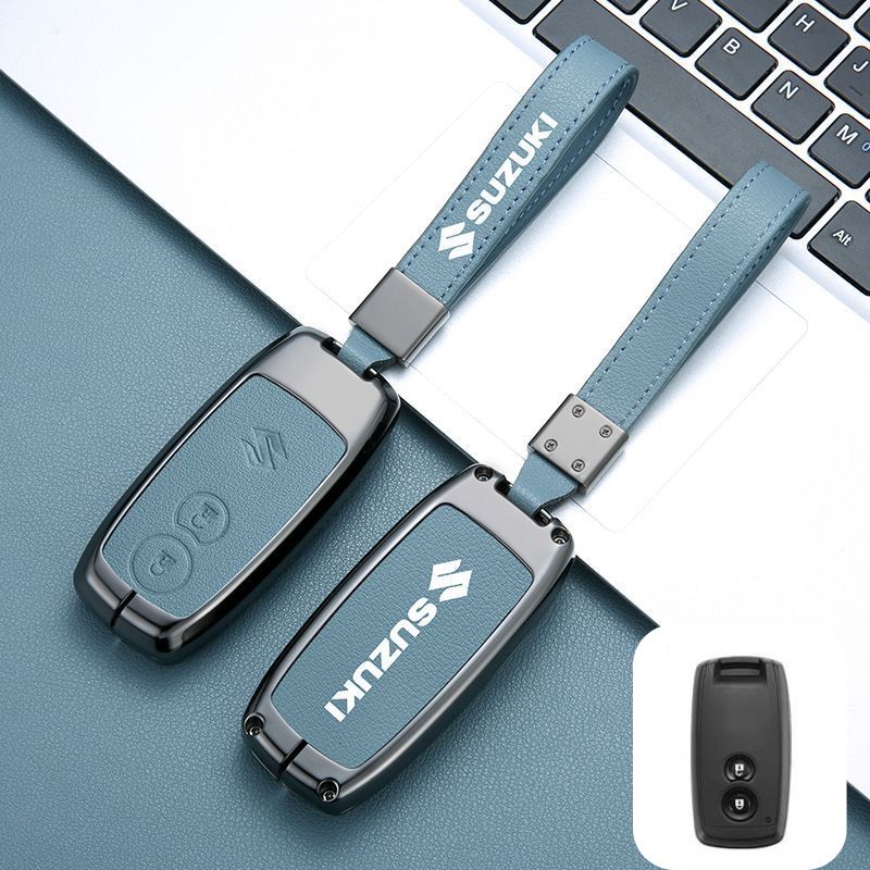 Cargue la imagen en el visor de la galería, Suzuki Zinc Alloy PU Leather Car Key Fob Case Cover For SX4, Vitara
