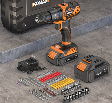 [Battery + Charger Kit] Komax 21V V8 High Power Electric Rechargeable Cordless Drill