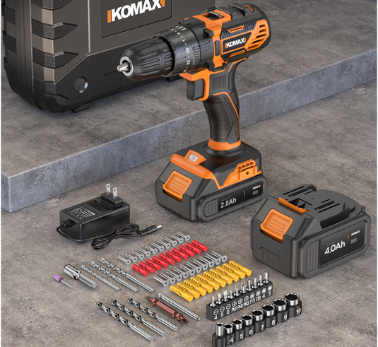 [Battery + Charger Kit] Komax 21V V8 High Power Electric Rechargeable Cordless Drill