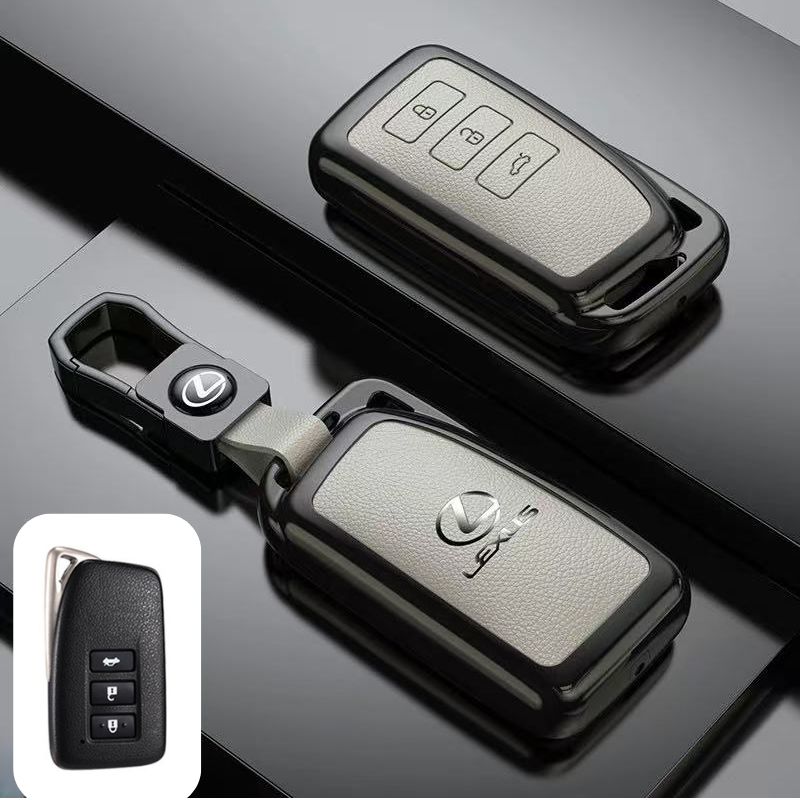 Cargue la imagen en el visor de la galería, Lexus Zinc Alloy + PU Leather Car Key Fob Case Cover For ES200, ES300, RX350, NX350H, LS500H
