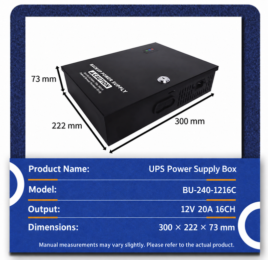 [16 Channel / 14Ah] Universal 12V Mini UPS Battery Backup Power Supply For 12V WIFI Router, Modem, Security Camera CCTV & Alarm & Attendance Machine LED Light