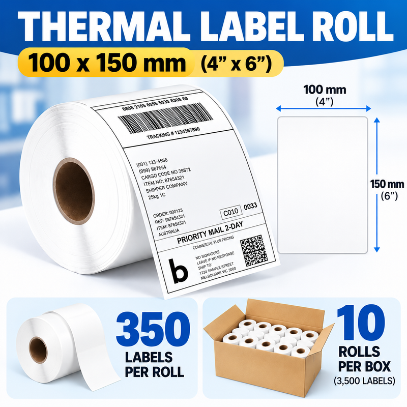 Chargez l'image dans la visionneuse de la galerie, eBay Amazon E-Commerce POST Postal Thermal Shipping Label Roll (100x150mm/350Pcs) - Polar Tech Australia

