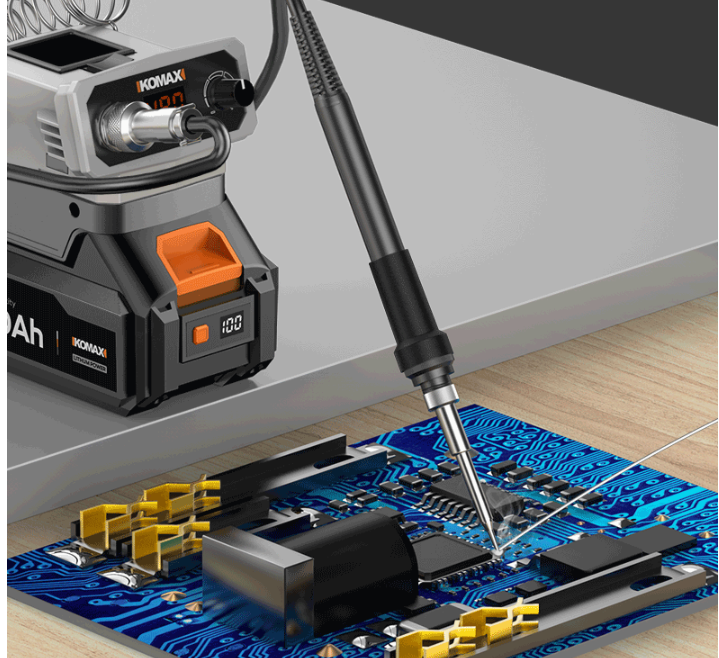 Load image into Gallery viewer, [Battery + Charger Bundle Kit] Komax Portable Outdoor Battery Powered Digital Display Soldering Iron Station 180℃ - 480℃
