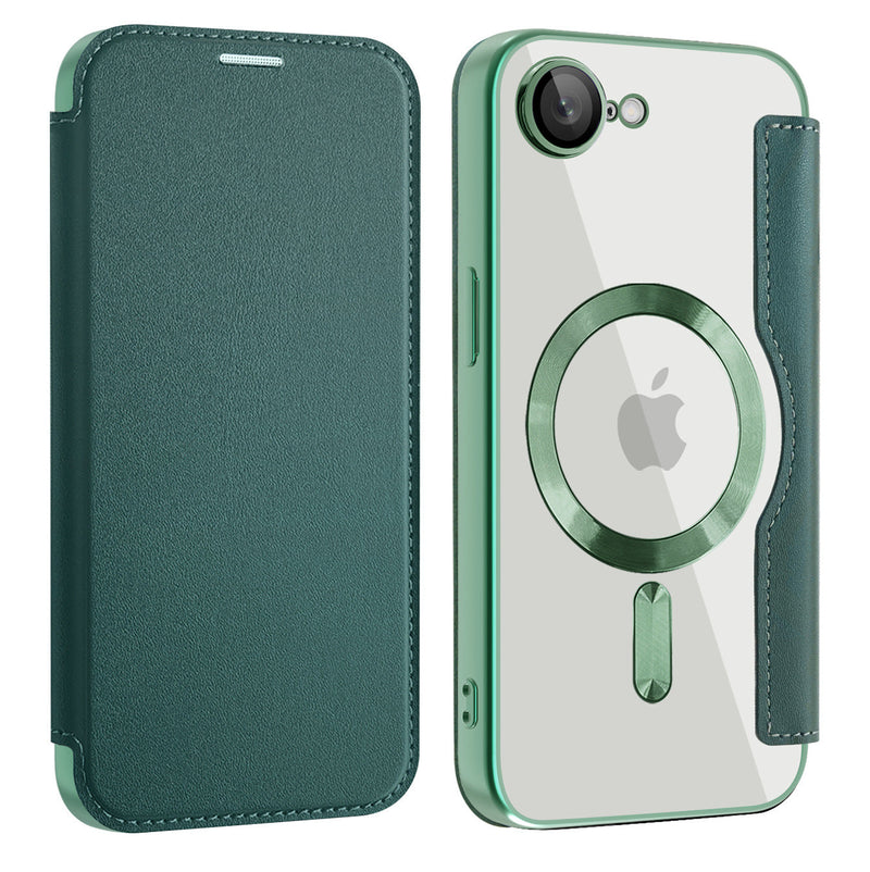 Chargez l&#39;image dans la visionneuse de la galerie, [Magsafe Compatible][With Card Slot] Apple iPhone 16e Golden Shield Magnetic Flip Leather Case - Polar Tech Australia
