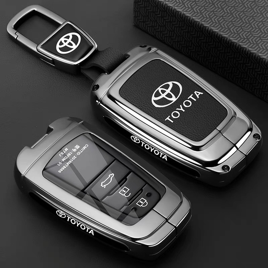Toyota PU Leather + Zinc Alloy Car Key Fob Case Cover For Corolla, Prius, Camry, C-HR, RAV4, Altis, Land Cruiser Prado - i-Station Mobile Phone & Electronic Device Repair and Accessories