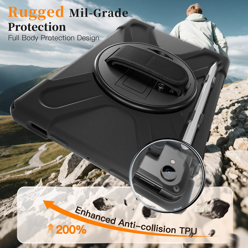Load image into Gallery viewer, Samsung Galaxy Tab S11 (2025) 11" - Heavy Duty 360 Degree Rotate Stand Hand Strap Case With Shoulder Strap - i-Station Mobile Phone &amp; Electronic Device Repair and Accessories
