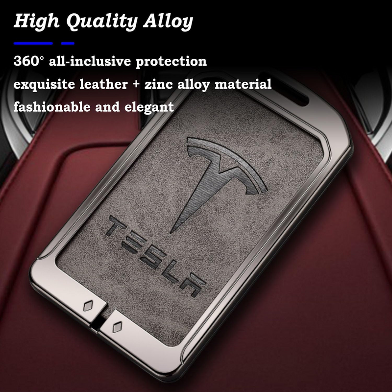 Chargez l&#39;image dans la visionneuse de la galerie, Tesla Metal + PU Leather Smart Key Card Case for Model 3, S, Y, X
