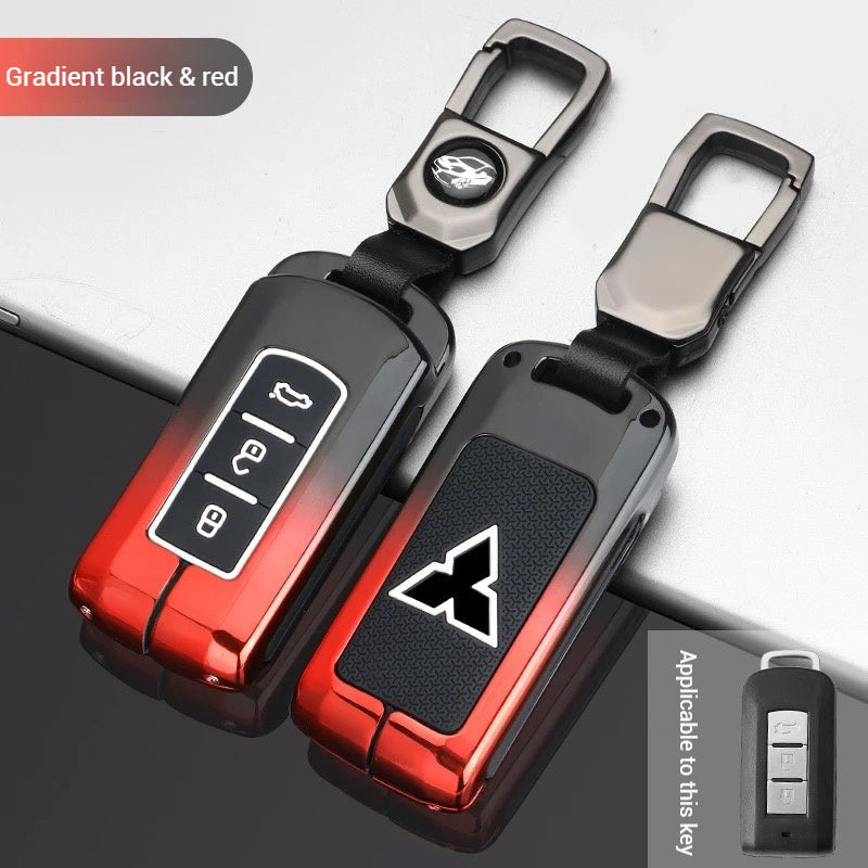 Chargez l&#39;image dans la visionneuse de la galerie, Mitsubishi Zinc Alloy + Silicone Car Key Fob Case Cover For Outlander, Eclipse Cross, ASX, Pajero, Lancer
