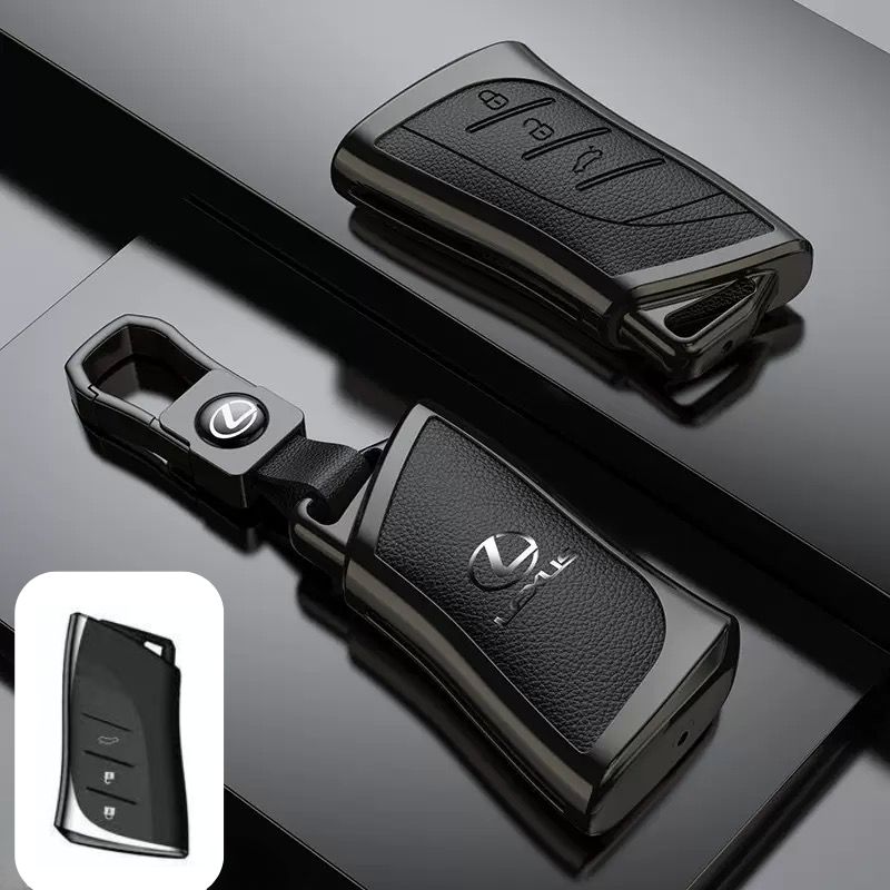 Cargue la imagen en el visor de la galería, Lexus Zinc Alloy + PU Leather Car Key Fob Case Cover For ES200, ES300, RX350, NX350H, LS500H
