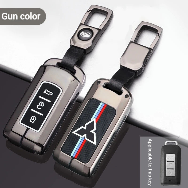Chargez l&#39;image dans la visionneuse de la galerie, Mitsubishi Zinc Alloy + Silicone Car Key Fob Case Cover For Outlander, Eclipse Cross, ASX, Pajero, Lancer

