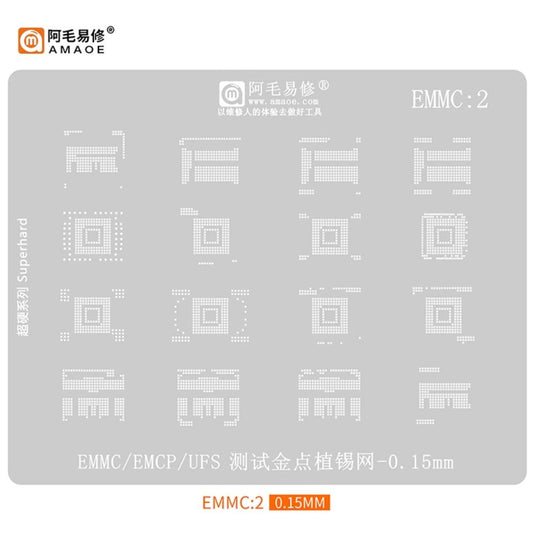 [Amaoe] [Stencil] BGA Reballing Solder Paste Stencil For EMMC/UFS Soldering Mesh - Polar Tech Australia