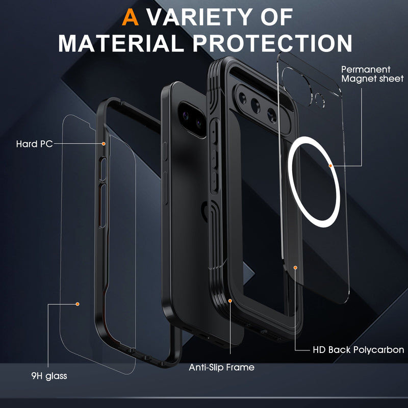Cargue la imagen en el visor de la galería, [Magsafe Compatible][Built-in Glass Screen Protector] Google Pixel 10A - Transparent Full Covered Shockproof Lifeproof Series Case - Polar Tech Australia
