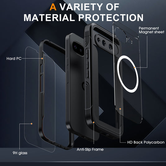 [Magsafe Compatible][Built-in Glass Screen Protector] Google Pixel 10A - Transparent Full Covered Shockproof Lifeproof Series Case - Polar Tech Australia