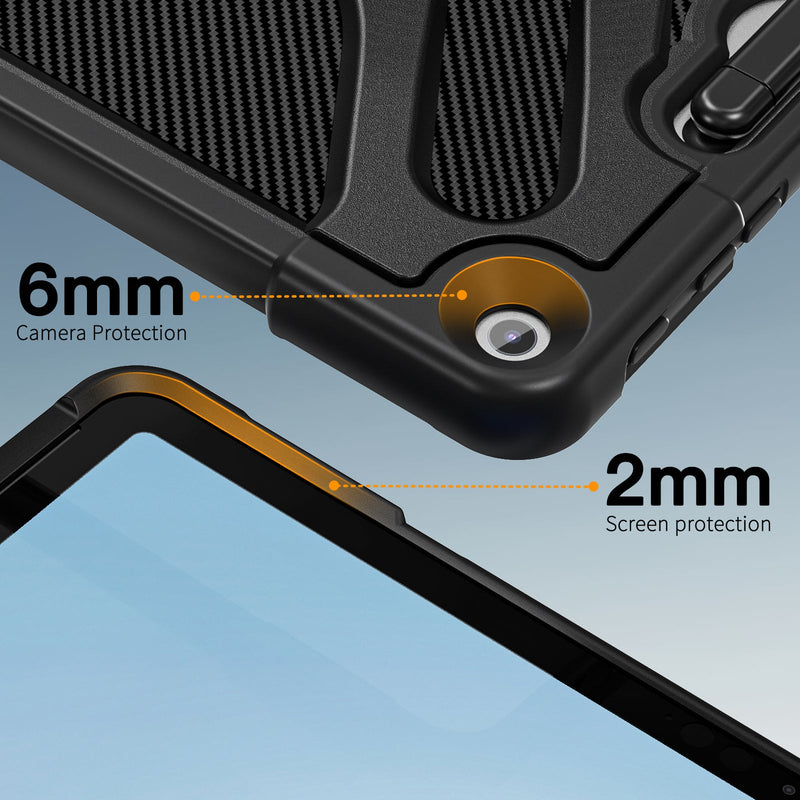 Cargue la imagen en el visor de la galería, Microsoft Surface Pro 12 (2025) - Heavy Duty 360 Degree Rotate Stand Hand Strap Case With Shoulder Strap
