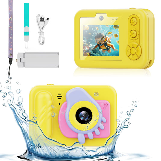 [Depth 1.5M Max] High-Definition IP68 Waterproof Kids Camera With Triangular Stand & Safety Strap - Polar Tech Australia