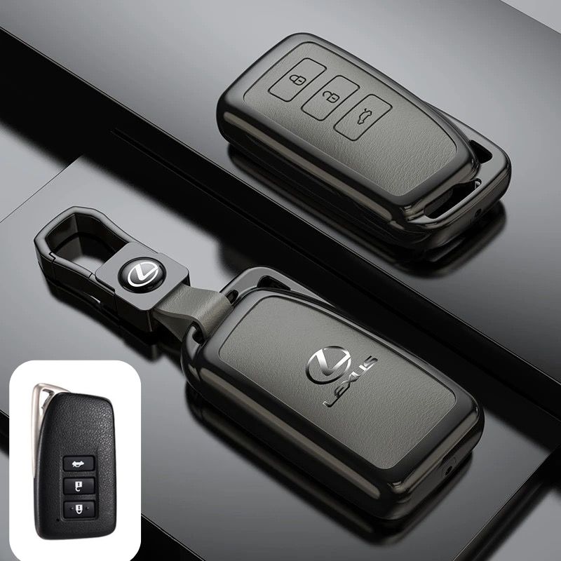 Cargue la imagen en el visor de la galería, Lexus Zinc Alloy + PU Leather Car Key Fob Case Cover For ES200, ES300, RX350, NX350H, LS500H

