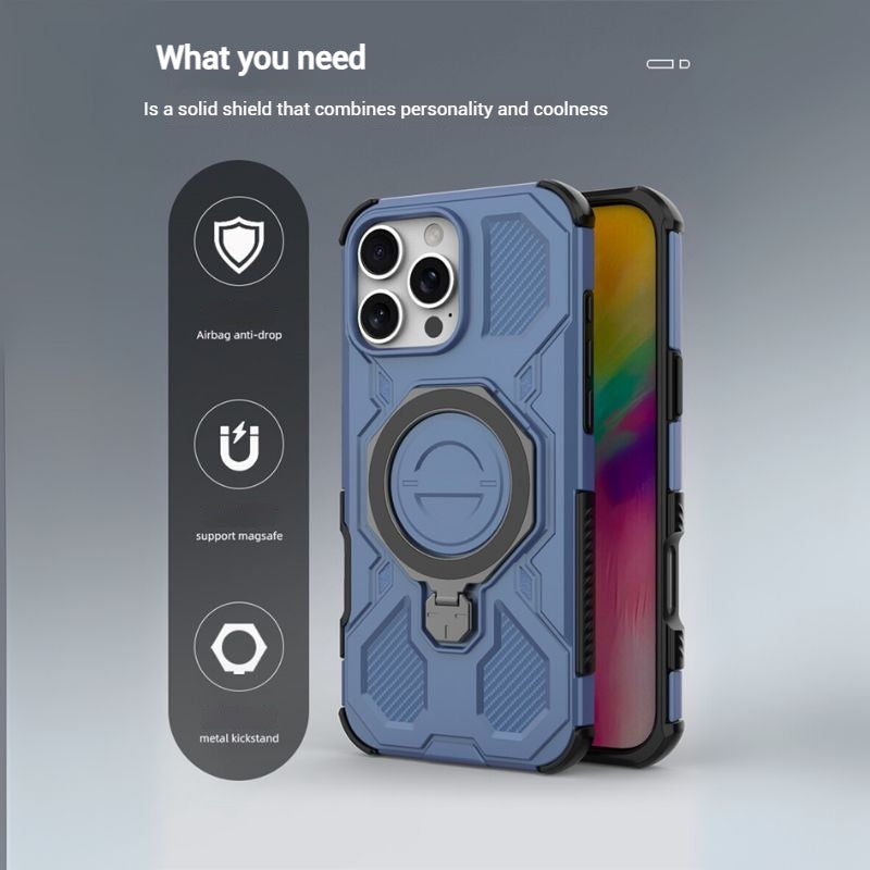 Cargue la imagen en el visor de la galería, [Magsafe Compatible][Built-in Stand] Apple iPhone 17/Air/Pro/Max - Shield Shockproof Rugged Heavy Duty Case - i-Station Mobile Phone &amp; Electronic Device Repair and Accessories
