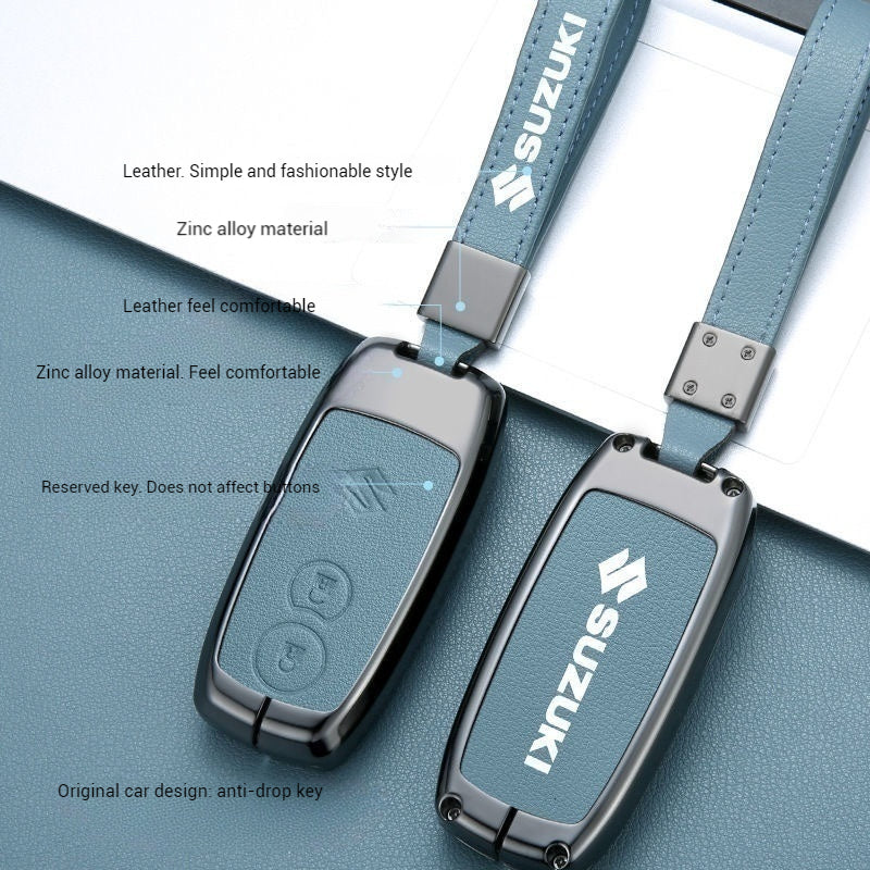 Cargue la imagen en el visor de la galería, Suzuki Zinc Alloy PU Leather Car Key Fob Case Cover For SX4, Vitara
