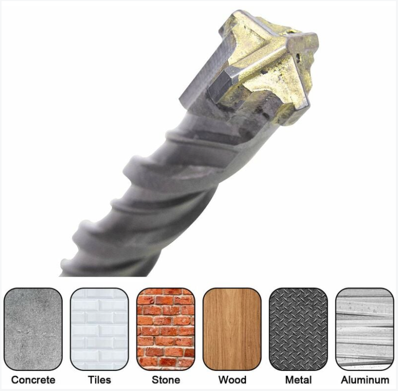 Cargue la imagen en el visor de la galería, 160mm Long Concrete Electric Hammer Bit Cross Carbide Tip Masonry Drill Bits
