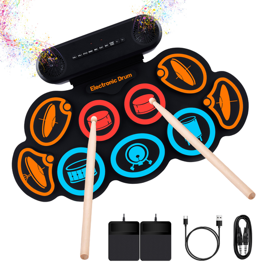 Kids Roll-Up Portable Electronic Drum Pad Kit