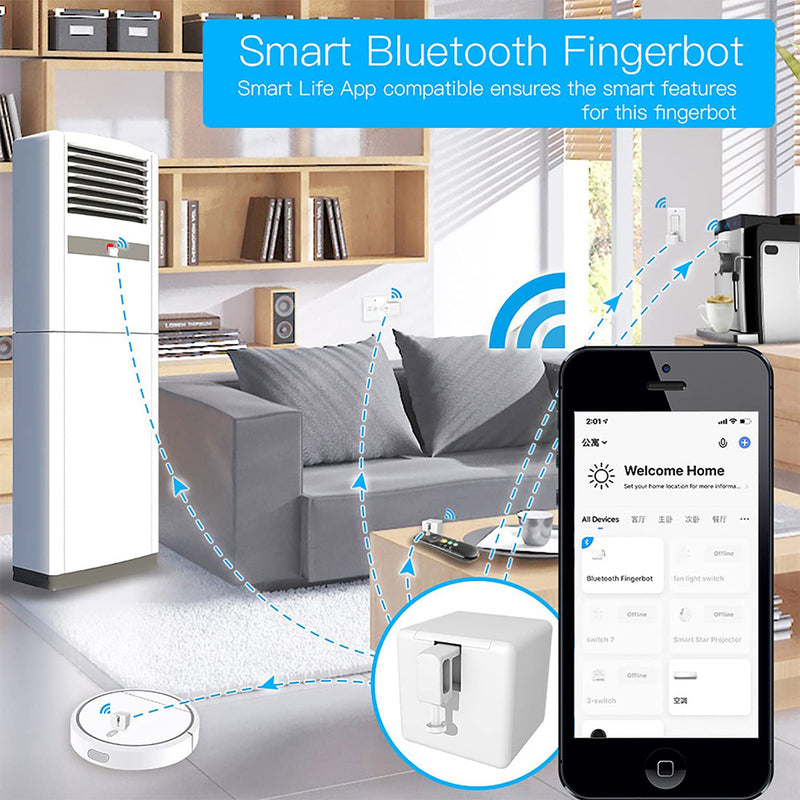 Cargue la imagen en el visor de la galería, [TUYA Smart Home] Smart Bluetooth Switch Remote Control Button Pusher Finger Robot Fingerbot - Polar Tech Australia
