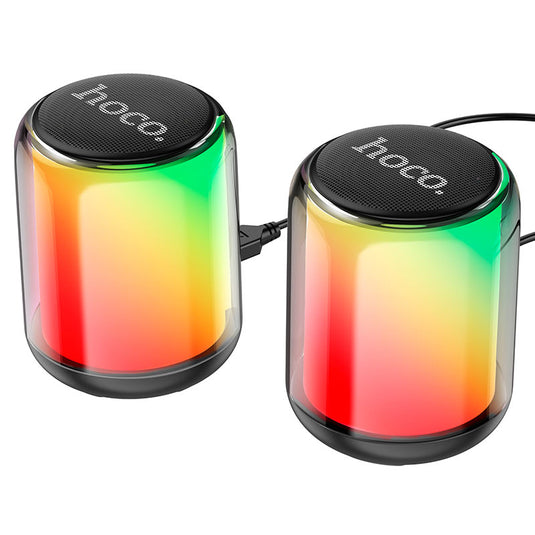 [BS56] HOCO Wireless and Wired Desktop Office Gaming Speakers With Colorful RGB Light Effect - Polar Tech Australia