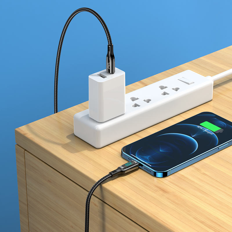 Cargue la imagen en el visor de la galería, [S51][Type-C To Lightning][LED Display] HOCO Extreme Explorer 20W Super Fast PD Charging Data Sync USB Cable For Apple Device - Polar Tech Australia

