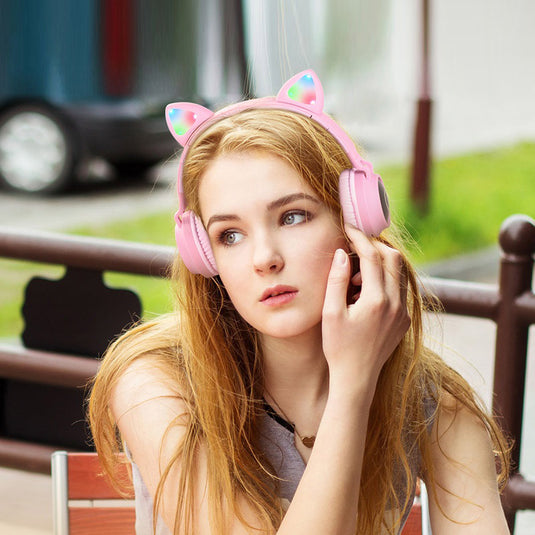 [W27] HOCO Wireless RBG Light Effect Cat Ear Cute Style Girl Gaming Earphone Earpod Headphone - Polar Tech Australia