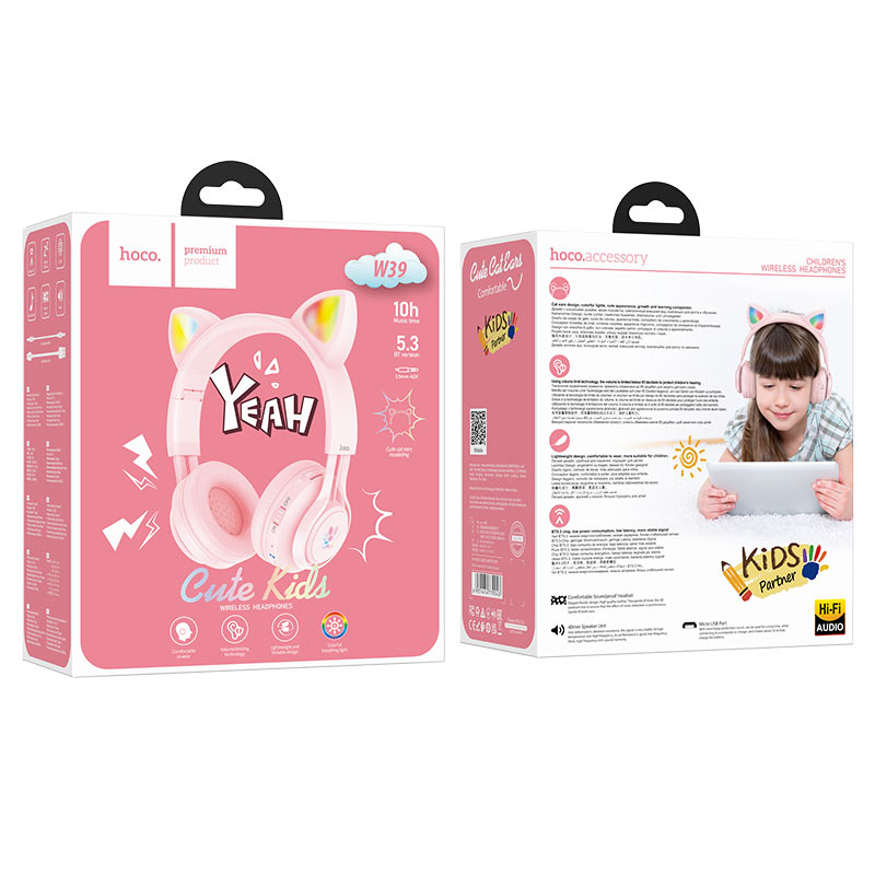 Cargue la imagen en el visor de la galería, [W39] HOCO Bluetooth Wireless Cat Ear Kid Cute Style Headphone - Polar Tech Australia
