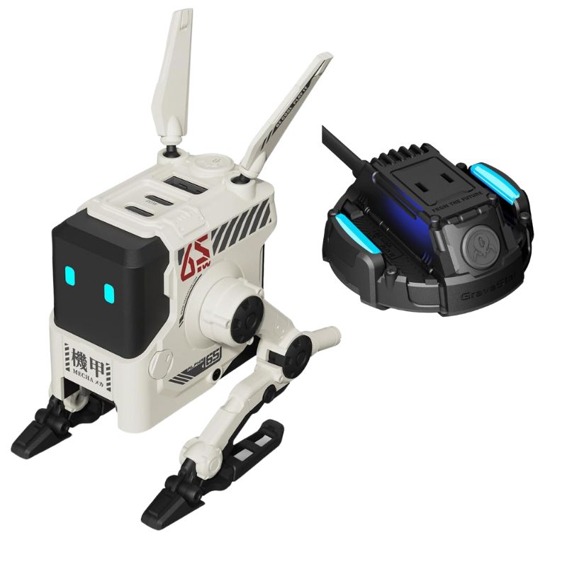 Cargue la imagen en el visor de la galería, GravaStar Power Strip + GravaStar 65W USB C Charger, Alpha65 Robot Fast GaN Charger Block, 3-Port Fast Power Adapter, Foldable Compact Wall USB C Charge
