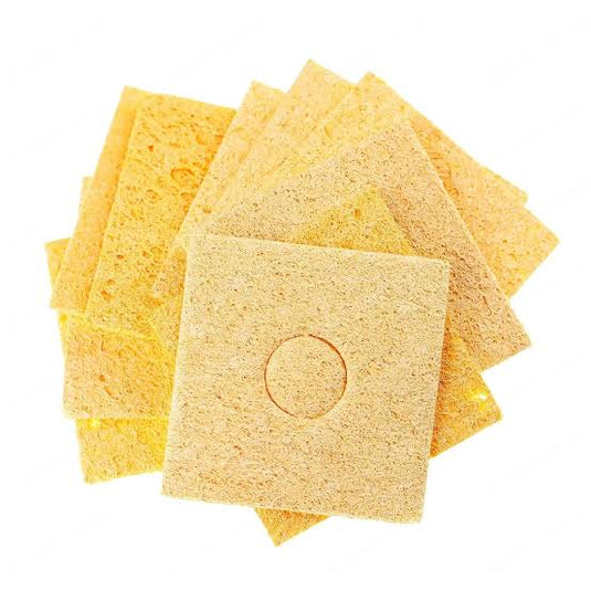 Compressed cellulose soldering iron tip cleaning sponge pad