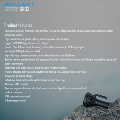 Load image into Gallery viewer, [SR32] IMALENT Longest Throw Flashlight 120,000 Lumens , 2080 meters
