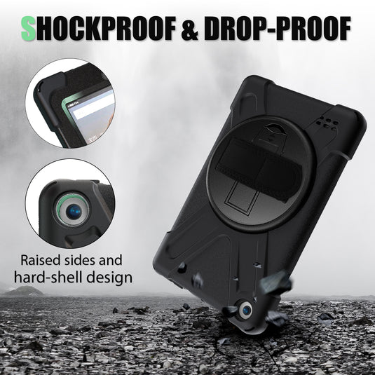 Amazon Kindle Fire 7 2017/2019 Heavy Duty 360 Degree Rotate Stand Hand Strap Case - Polar Tech Australia