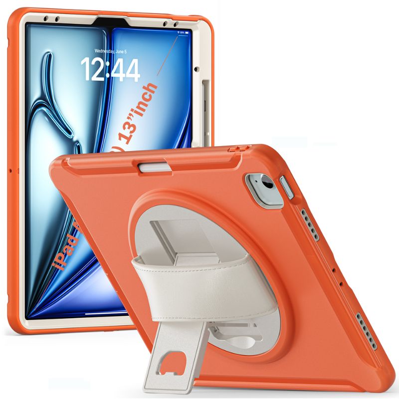 Chargez l&#39;image dans la visionneuse de la galerie, Apple iPad Air 6 13” &amp; iPad Pro 3/4/5/6 12.9&quot;   - 360 Degree Rotate Shockproof Heavy Duty Tough Stand Case Cover With Pen Holder - Polar Tech Australia
