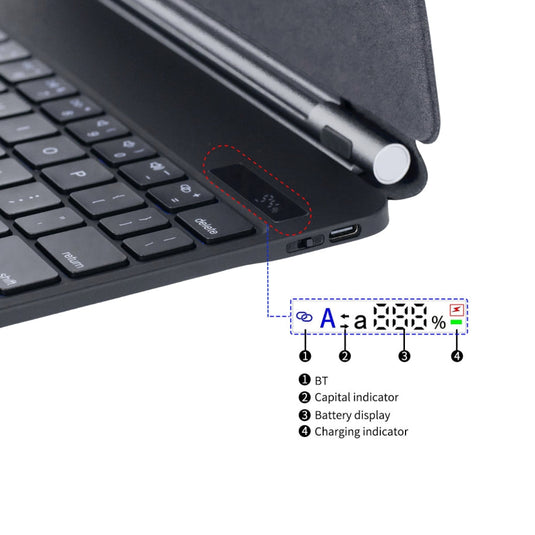 [KIBO Magic Keyboard] Apple iPad Pro 11-inch M4 (2024) - Precision Multi-Touch Trackpad Magnetic Smart Wireless Keyboard Case With Backlit Keys