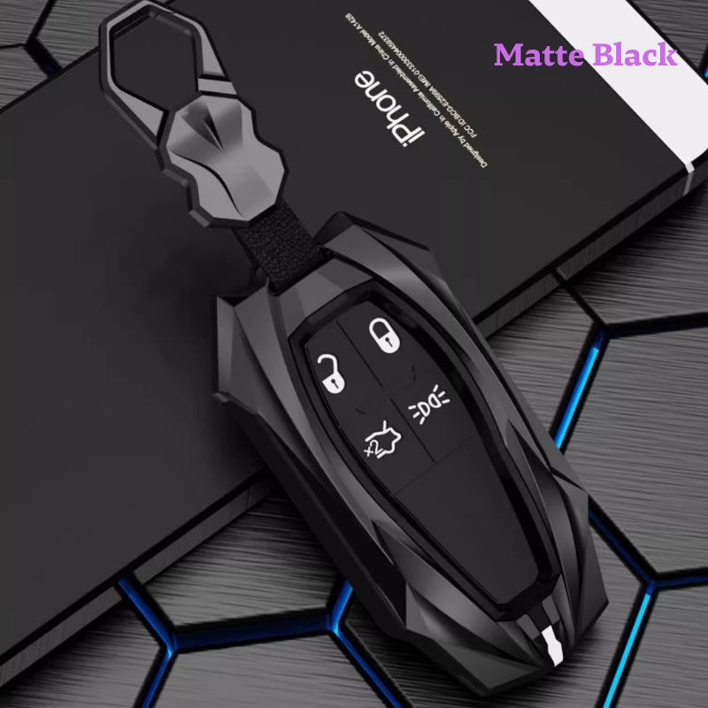 Chargez l&#39;image dans la visionneuse de la galerie, Shockproof Zinc Alloy &amp; Silicone Car Key Fob Case Cover with Lock Buckle for Maserati Levante, MC20, Ghibli, Quattroporte 2014-2022 – Premium Protection Cover
