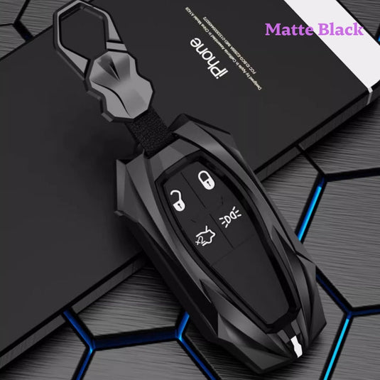 Shockproof Zinc Alloy & Silicone Car Key Fob Case Cover with Lock Buckle for Maserati Levante, MC20, Ghibli, Quattroporte 2014-2022 – Premium Protection Cover