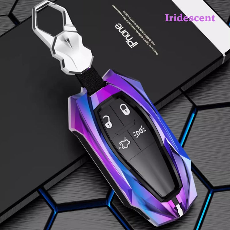 Chargez l&#39;image dans la visionneuse de la galerie, Shockproof Zinc Alloy &amp; Silicone Car Key Fob Case Cover with Lock Buckle for Maserati Levante, MC20, Ghibli, Quattroporte 2014-2022 – Premium Protection Cover
