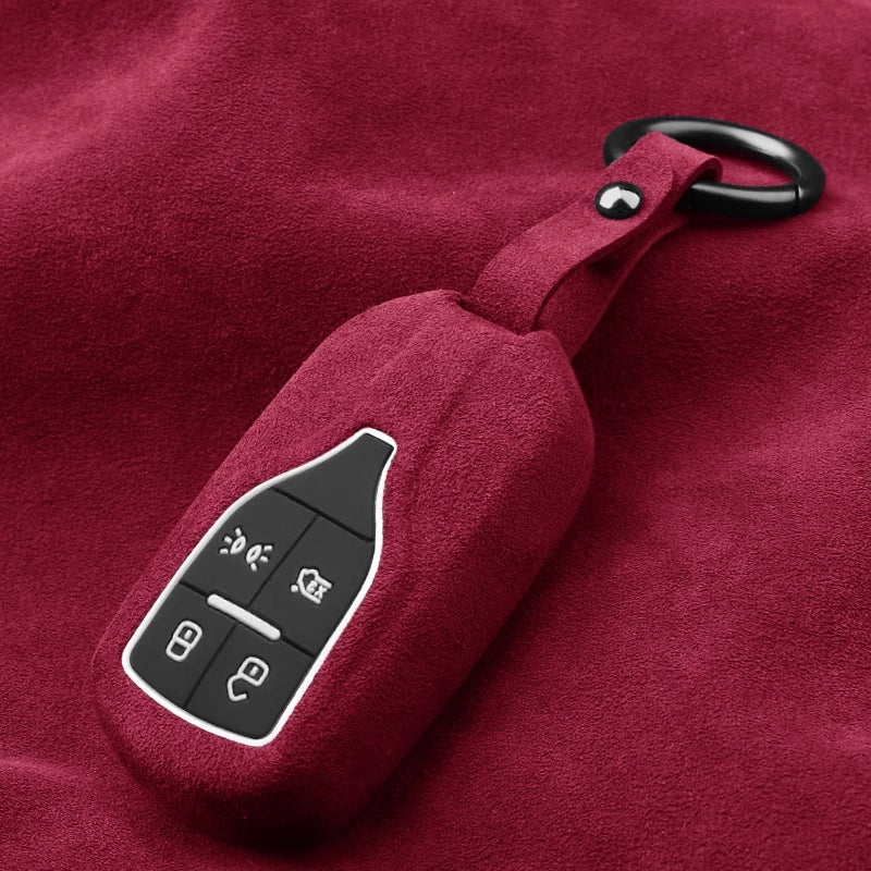Cargue la imagen en el visor de la galería, Luxury Suede Car Key Fob Case Cover for Maserati Levante, MC20, Ghibli, Quattroporte 2014-2022 – Skin-Friendly, Durable &amp; Stain-Resistant
